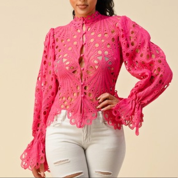 Crochet Lace Blouse - Picture 3 of 3
